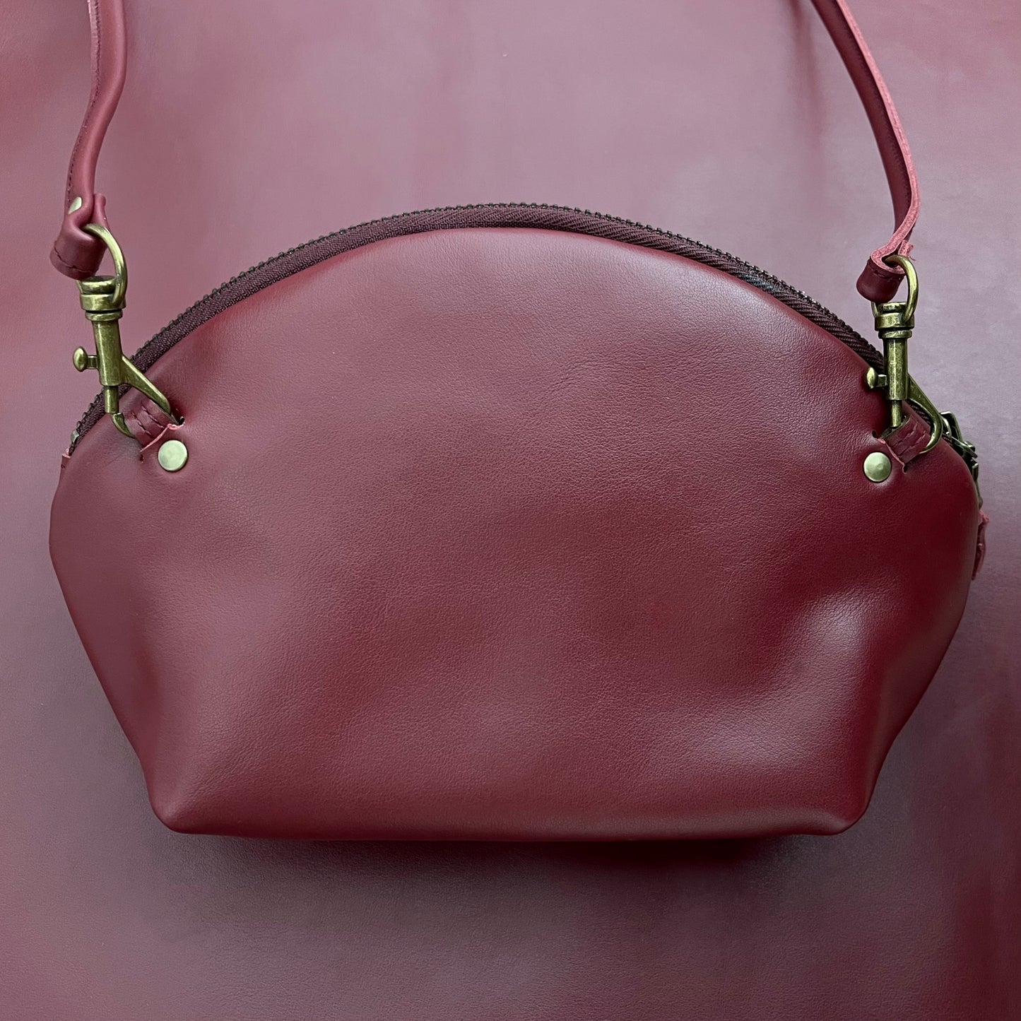 Pyramid Cross Body bag - Burgundy Red