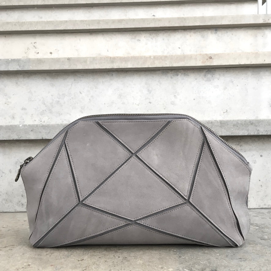 Faltbare Clutch – Origami-Tasche – rotes Wildleder
