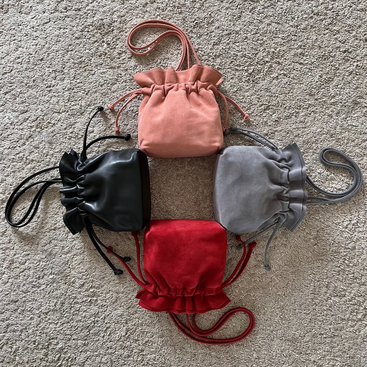 Wildleder Tasche - Bonbon - Altrosa