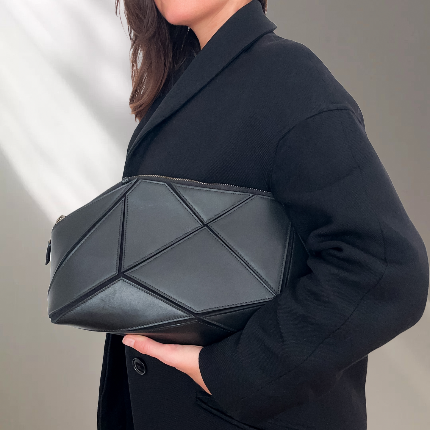 Faltbare Clutch – Origami-Tasche – Schwarz
