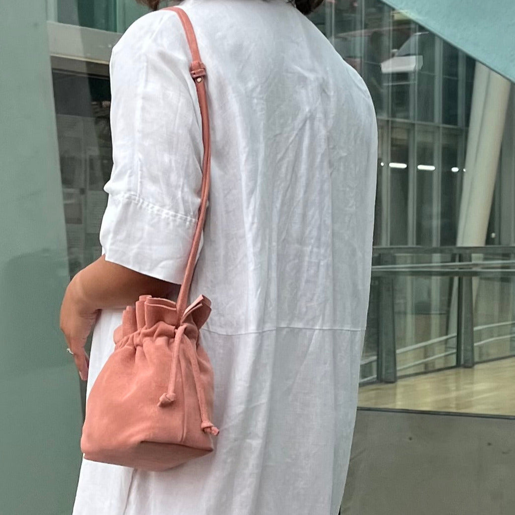 Wildleder Tasche - Bonbon - Altrosa