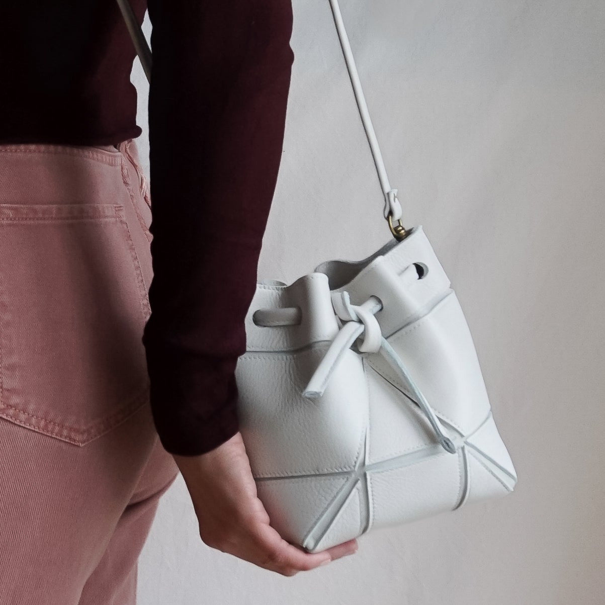 Mini Bucket Bag - Ivory by lara kazis