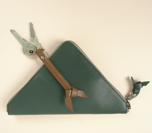 Triangle zip wallet - Green