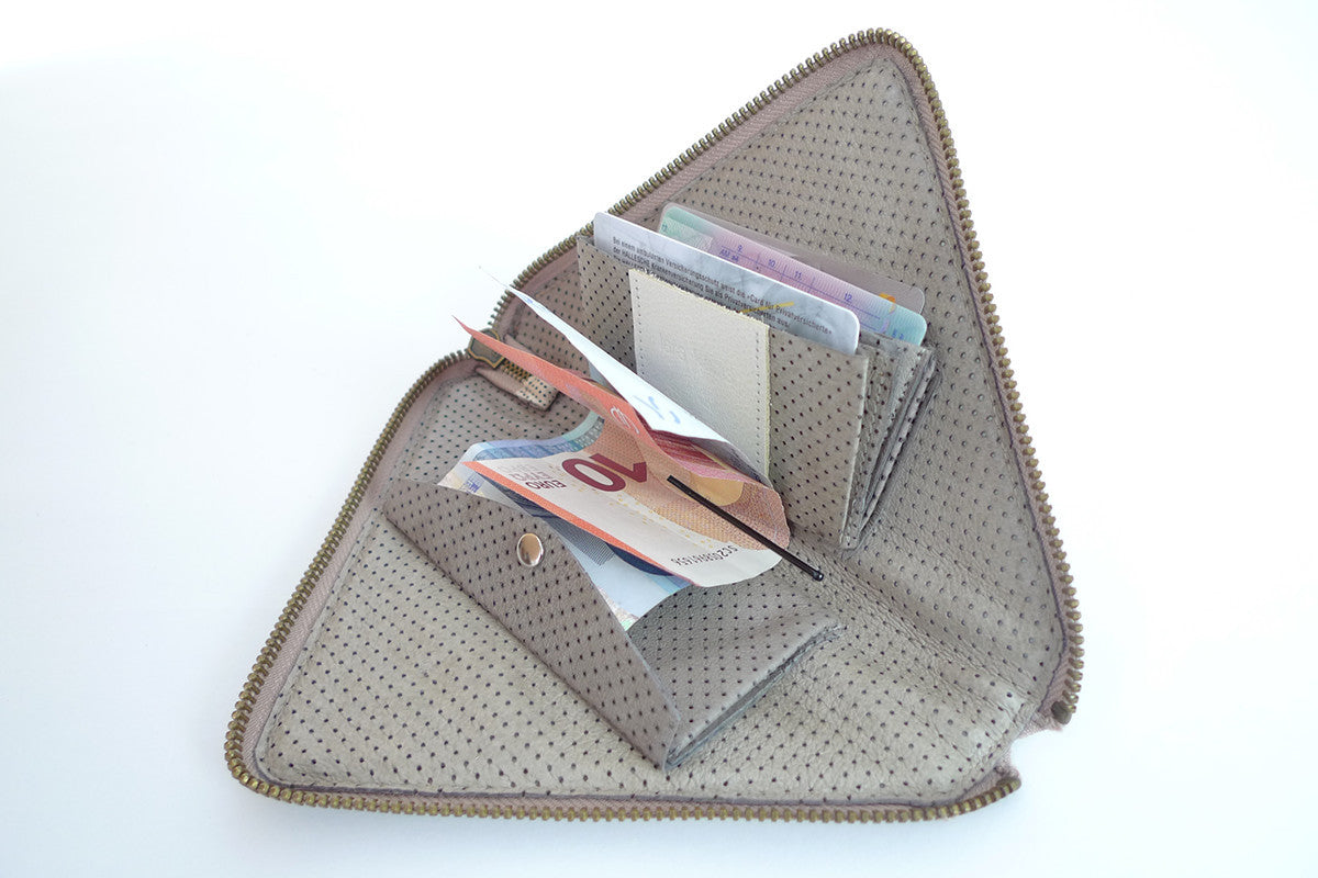 Triangle zip wallet - Ivory