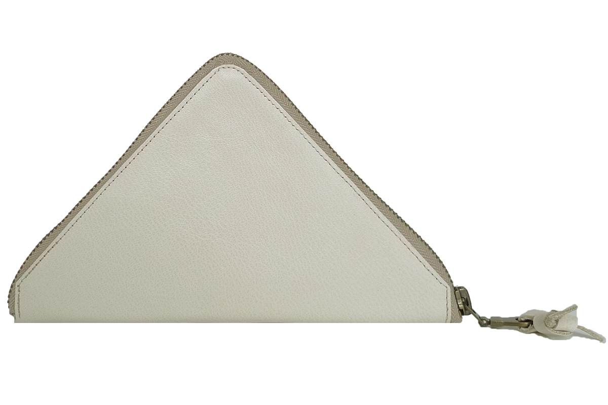 Triangle zip wallet - Ivory