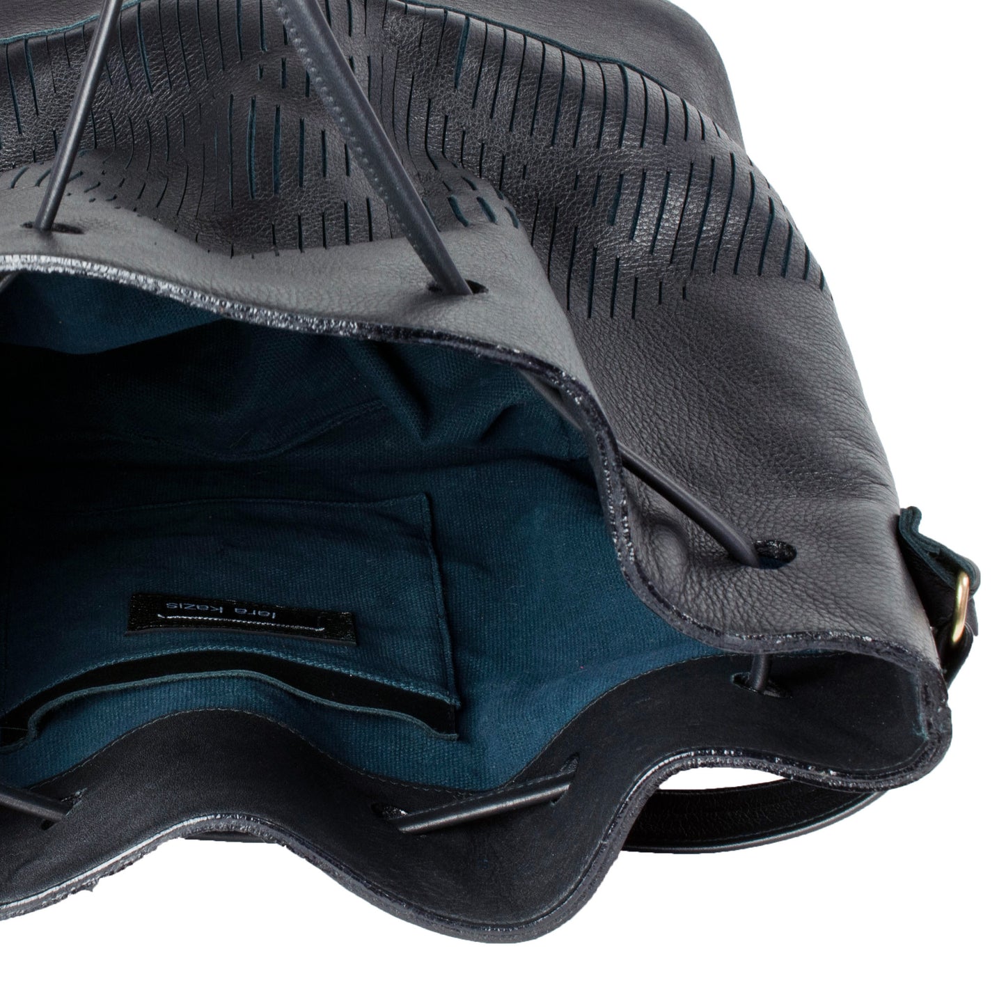 Cut out bucket bag - black nappa leather