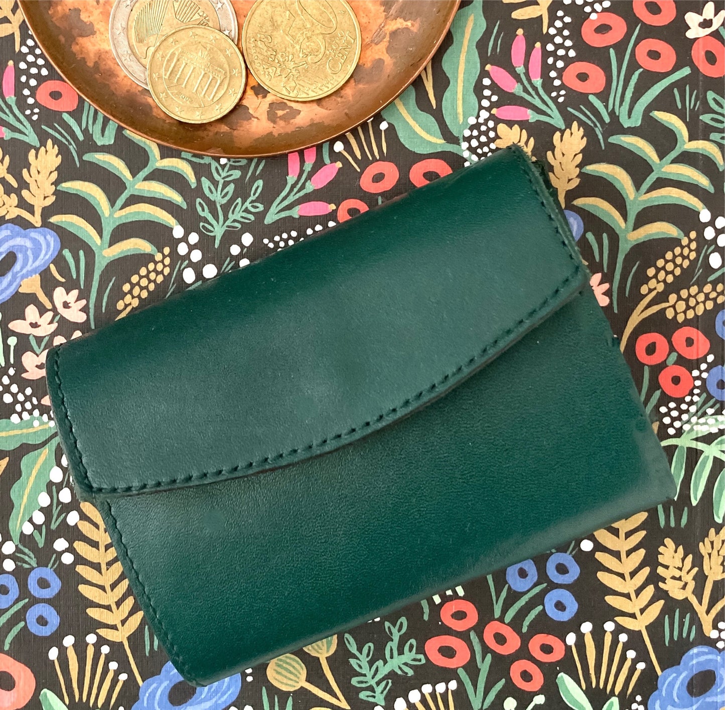 Mini Wallet - British racing Green  by lara kazis