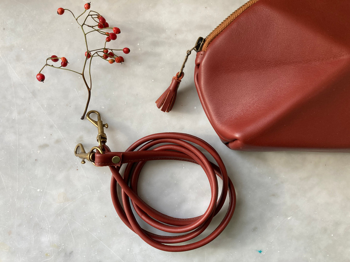 Pyramid cross body bag - Chocolate brown