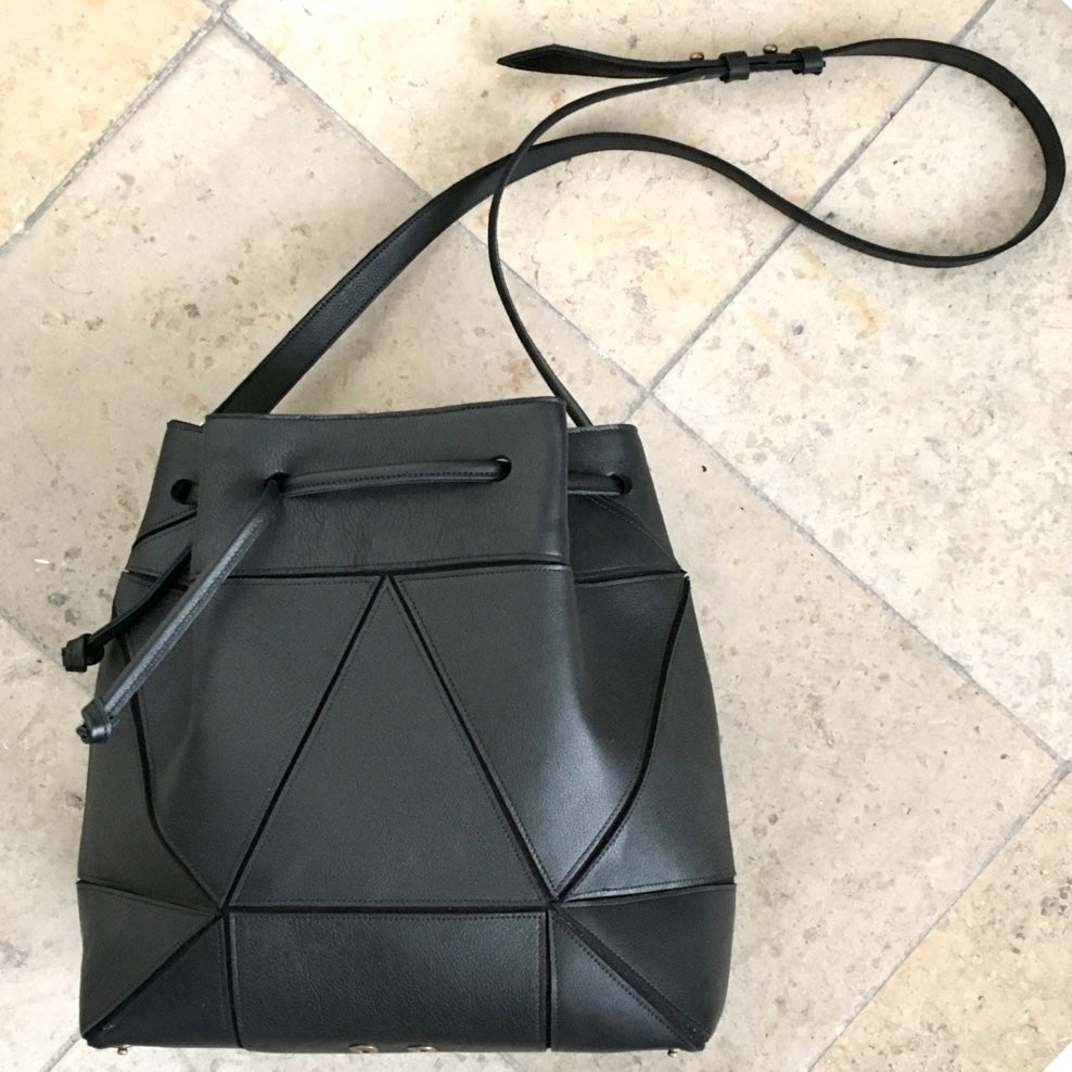 leather bucket bag origami bag lara kazis