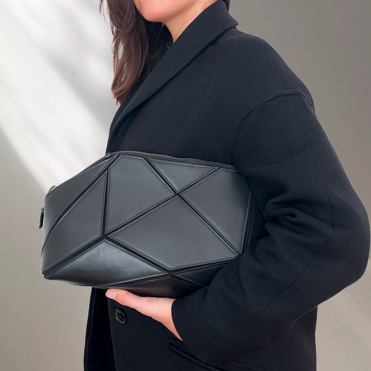 Foldable Clutch - origami Bag - Black