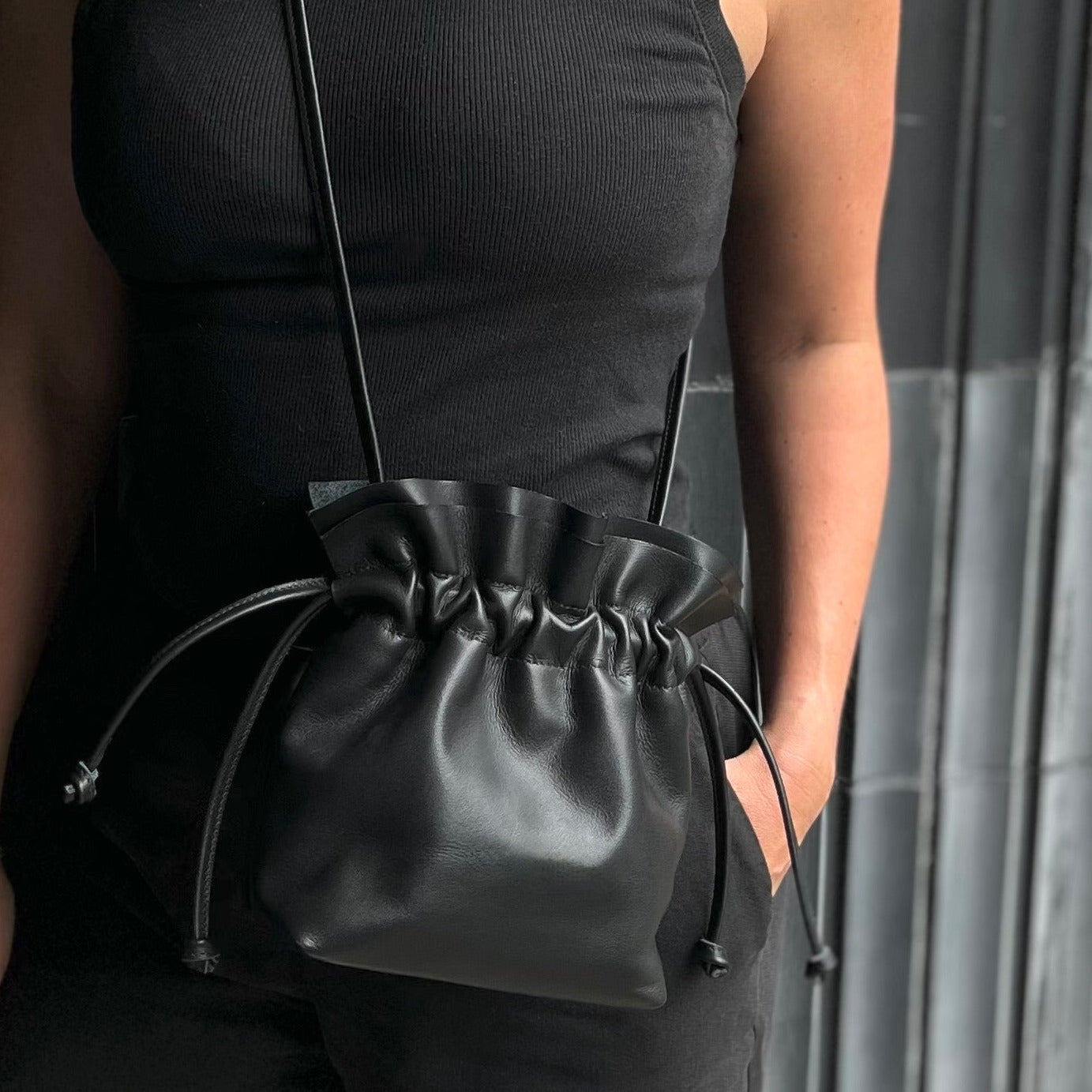 Black leather purse - Bonbon- Nappa Leather