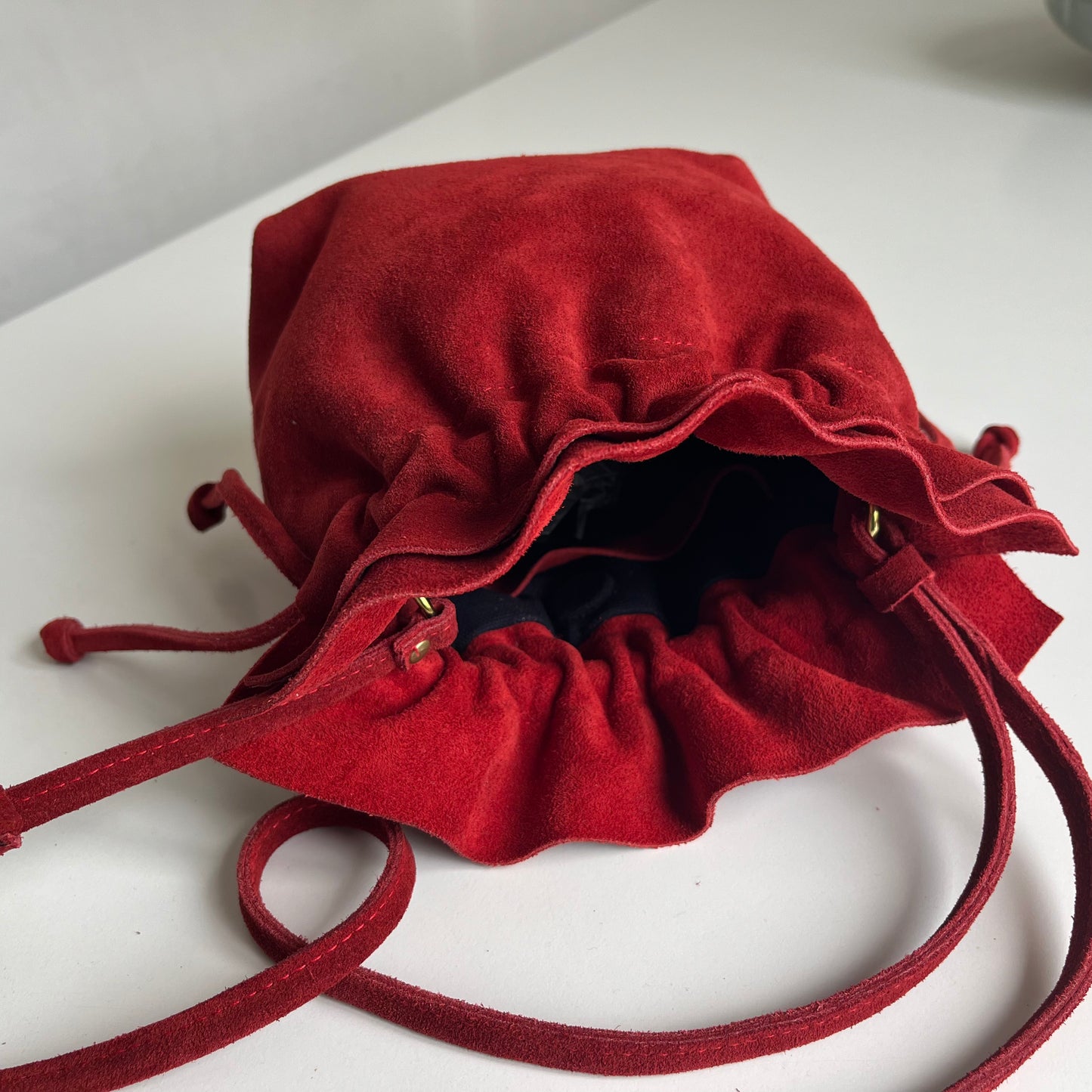 Wildleder Tasche - Bonbon - Rot