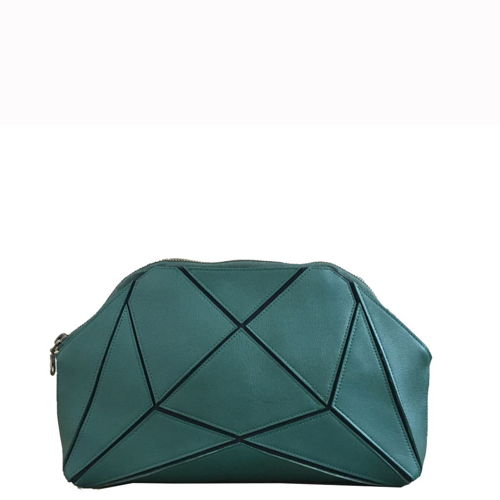 Foldable clutch - Origami bag - Green