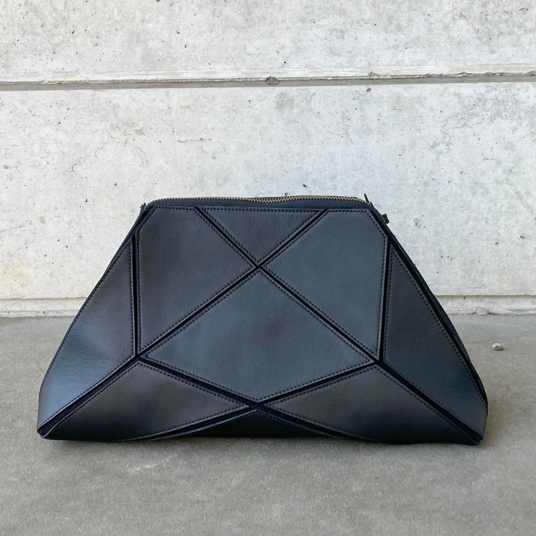 Foldable Clutch origami Bag Black lara kazis