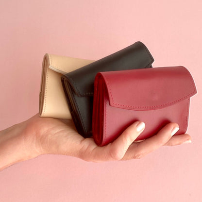 Mini wallet burgundy red by lara kazis