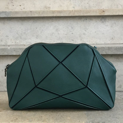 Foldable clutch - Origami bag - Green by lara kazis