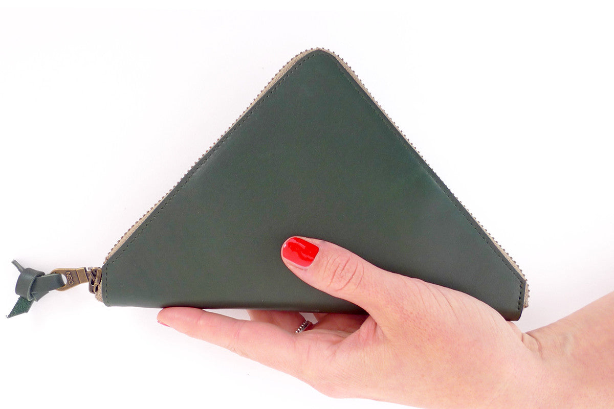 Triangle zip wallet - Green