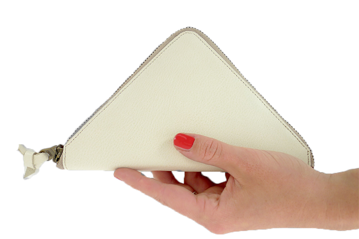 Triangle zip wallet - Ivory