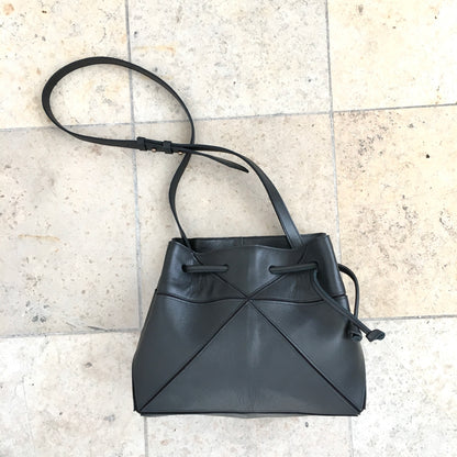 Foldable bucket bag  - Black