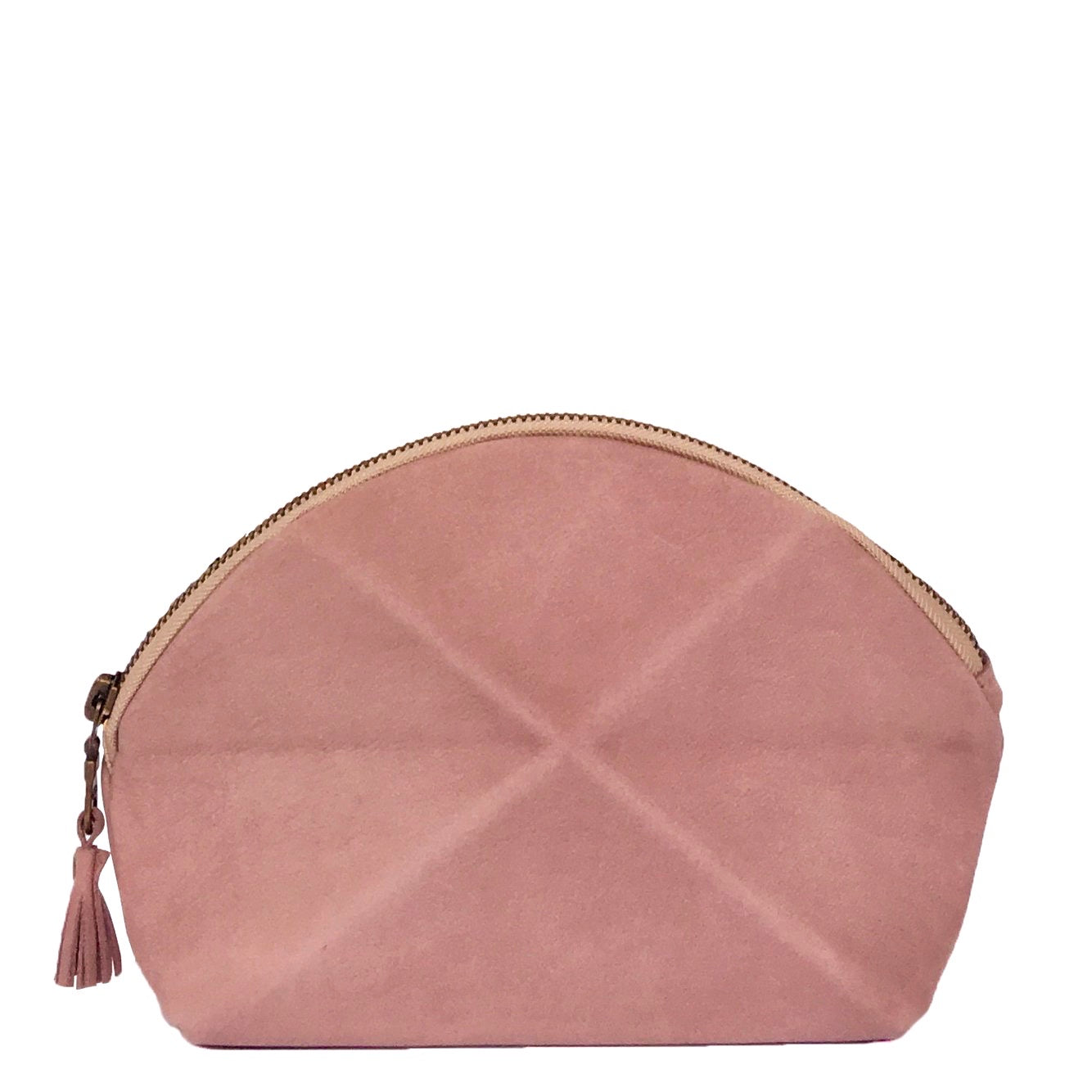 Pyramid Cross Body bag - pink suede leather